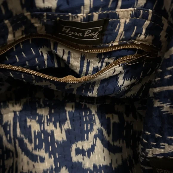 Myra Floral Patterned Tote Bag with Brown Accents - Picture 5 of 7